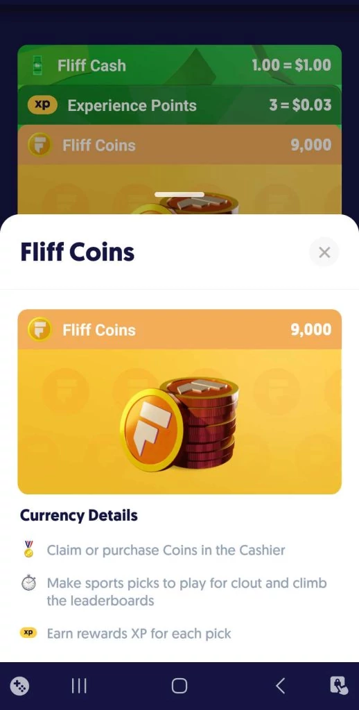 Fliff coins currency details