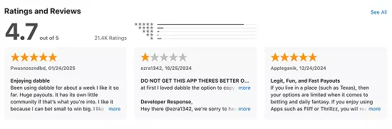 dabble review app store reviews